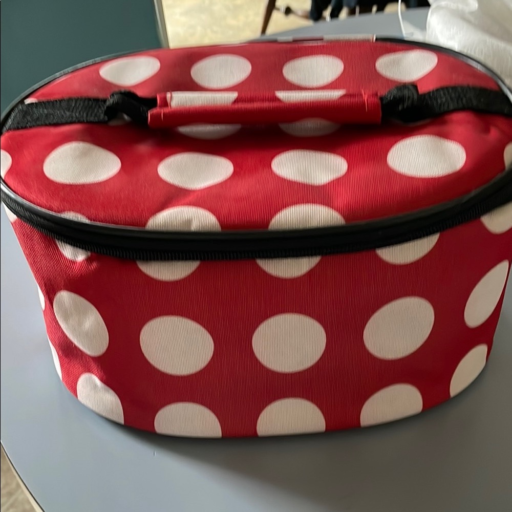 Vibrant Red Polka Dot insulated bag
